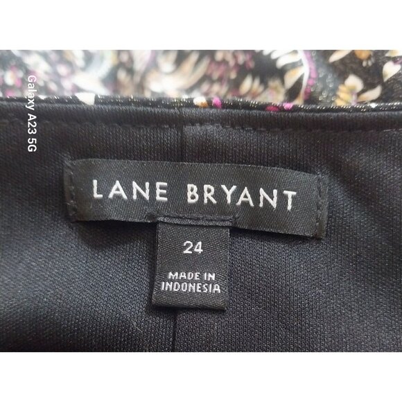 Lane Bryant Womens Floral V-Neck Long Sleeve Blouse Size 24 - Picture 4 of 8